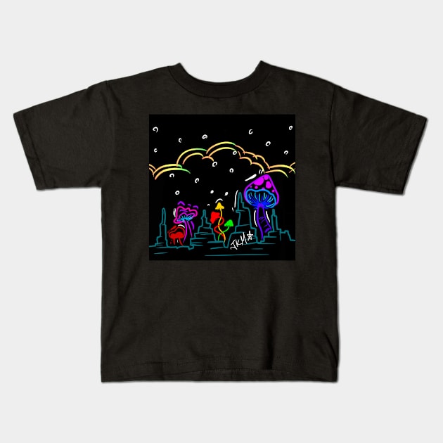 Through the fungi sequel Kids T-Shirt by A12 by Joseph Kay Müeller